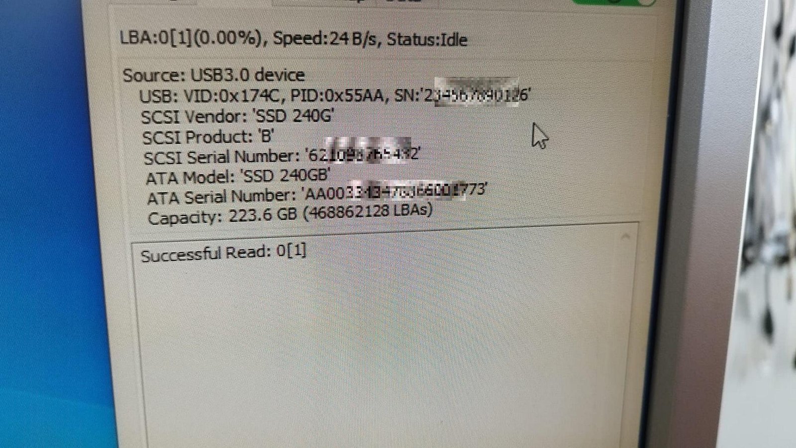 Ανάκτηση δεδομένων από SSD 240GB Noname "από Καλαμάτα